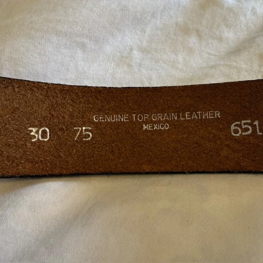 Vintage Brown Leather Tooled Deer Buck Ram Elk Belt Size Small‎